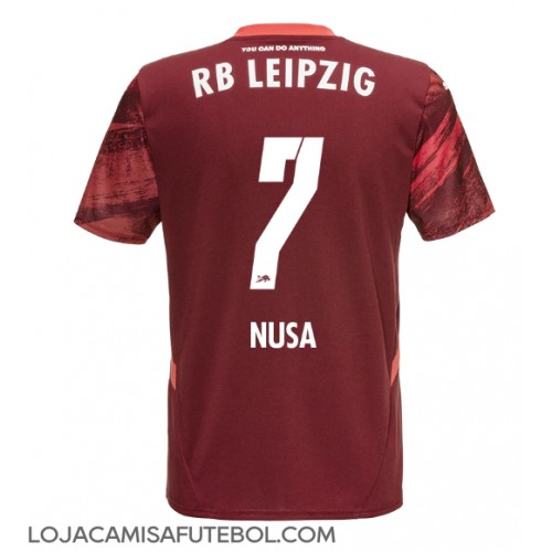 Camisa de Futebol RB Leipzig Antonio Nusa #7 Equipamento Secundário 2024-25 Manga Curta